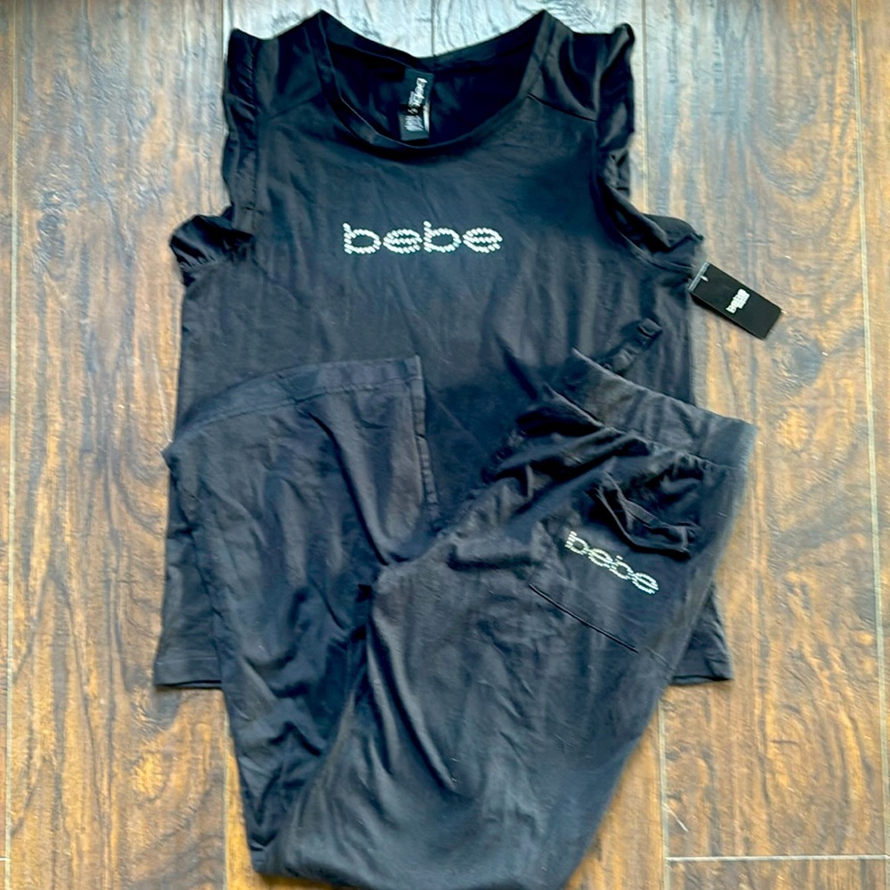 BEBE two piece pajama set, size Large